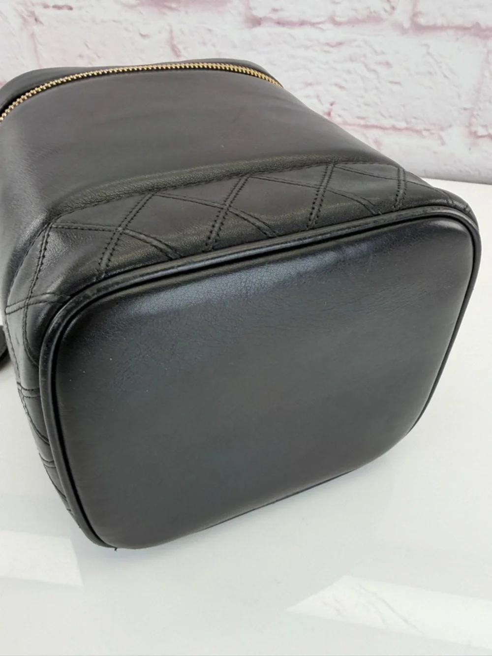 Chanel Lambskin Vanity Cosmetic Bag Black